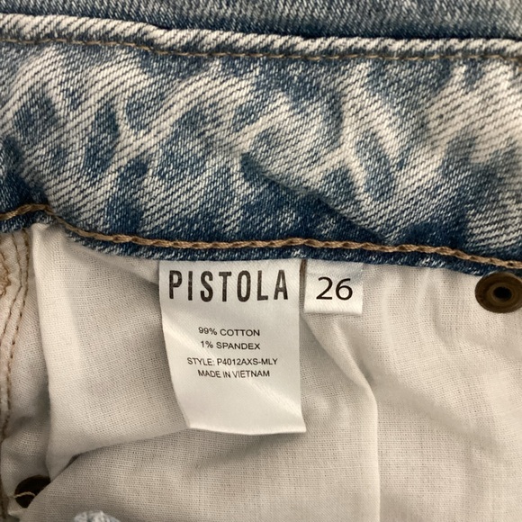 Pistola Cher Fold-Over Jean Shorts Size 26 Denim Cut Off Light Wash Distressed - Picture 8 of 14